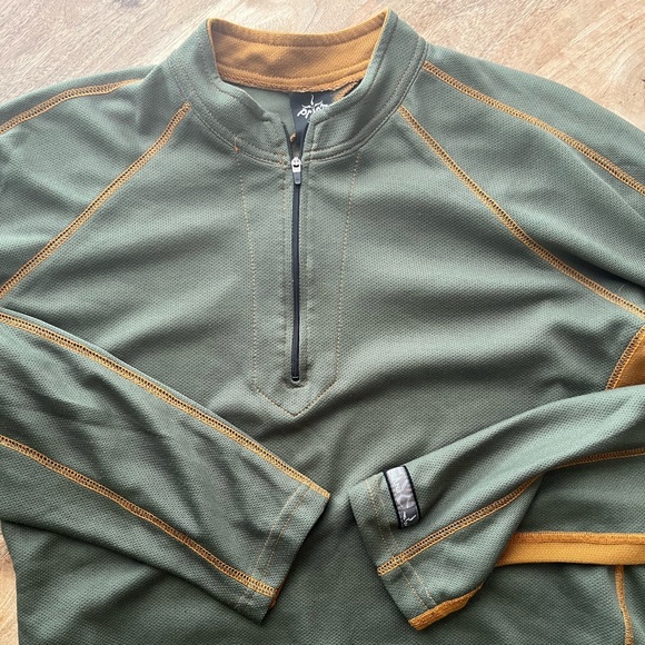 Prana Men’s Green and Brown Quarter-Zip Pullover - Picture 1 of 6